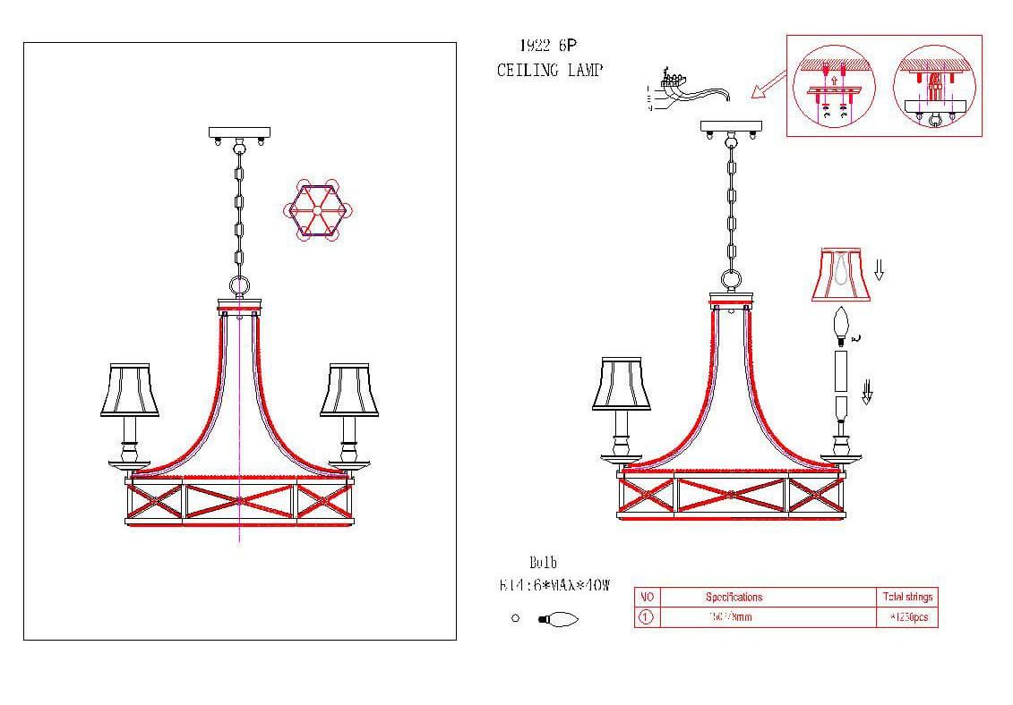 Картинка Подвесная люстра Favourite Marquise 1922-6P