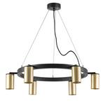 люстры lr016406 подвесной светильник rullo 6х50w gu10 черный/золото (571016+214440-6), доставка по Казахстану 