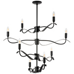 733287 (md21041-8a) люстра ragno 8х40w e14 черный матовый (в комплекте), доставка по Казахстану 