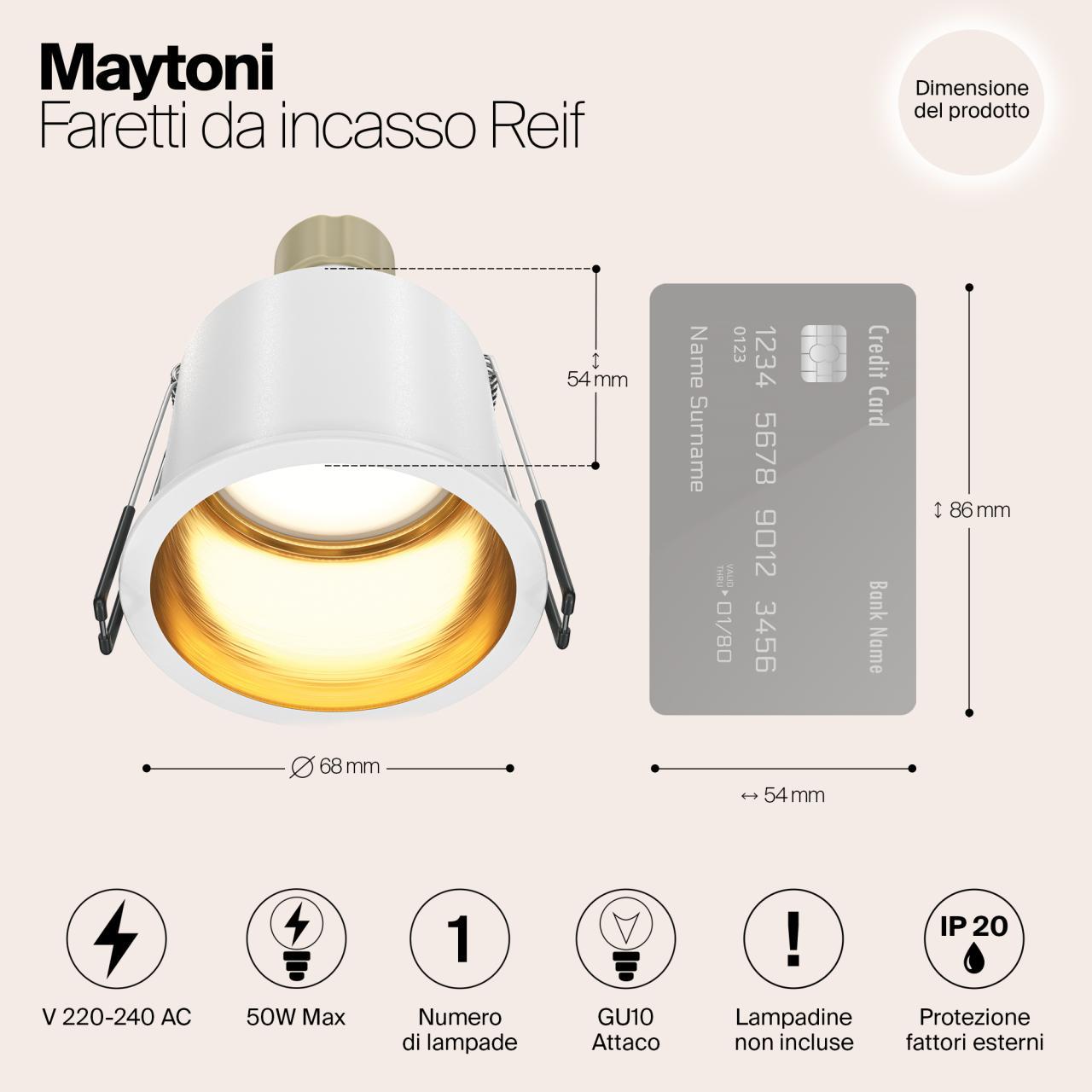 Дополнительная картинка Встраиваемый светильник Maytoni Reif DL049-01WG