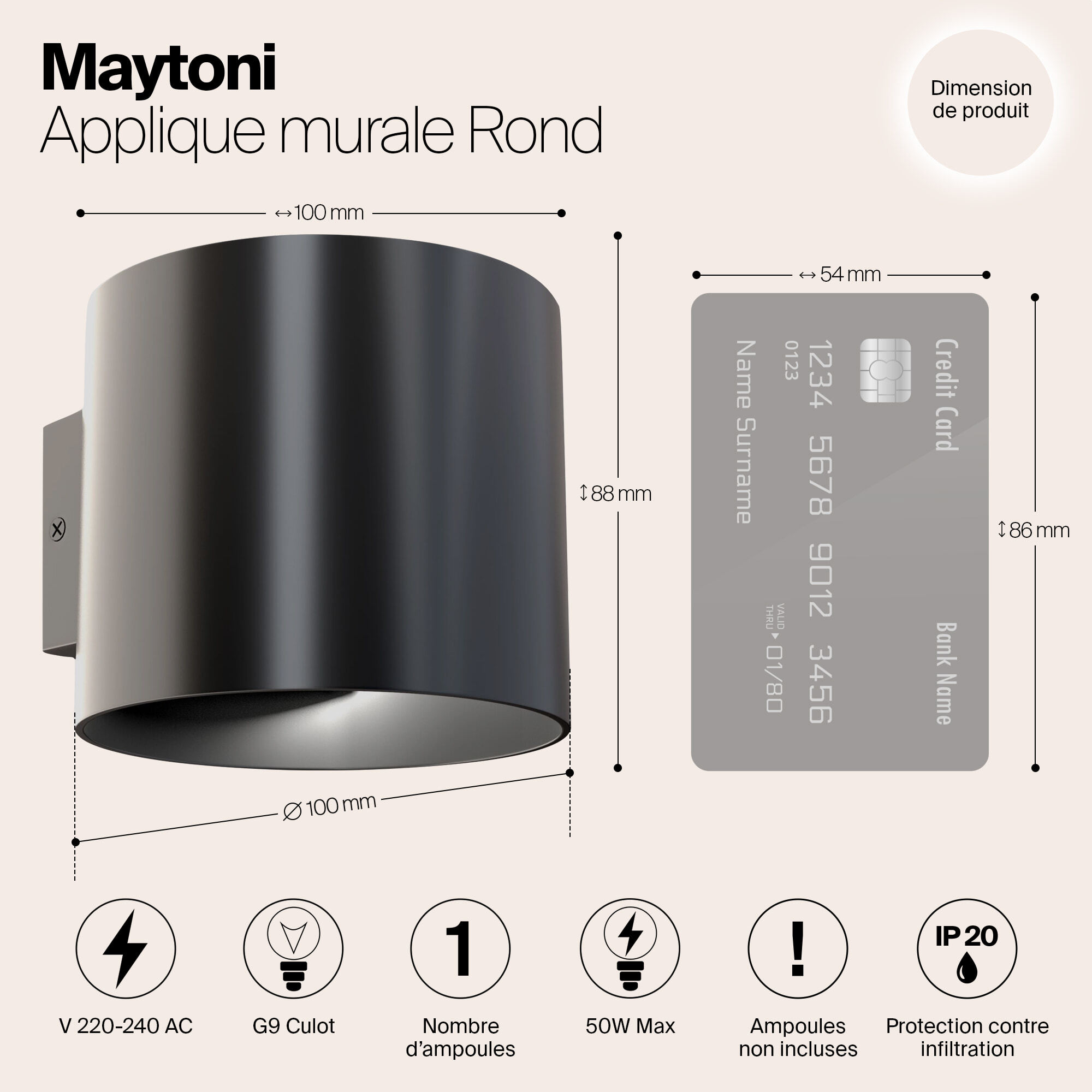 Дополнительная картинка Бра Maytoni Rond C066WL-01B