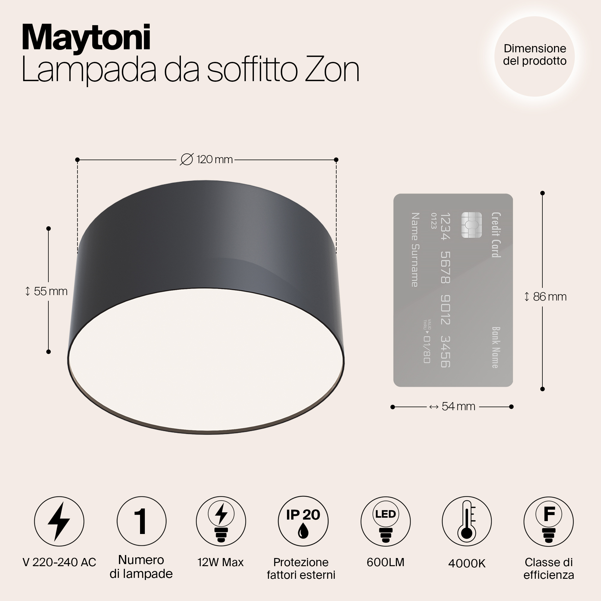 Картинка Потолочный светодиодный светильник Maytoni Zon C032CL-L12B4K