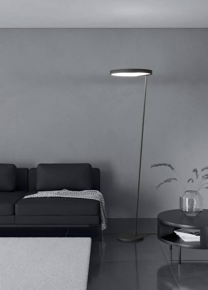 Дополнительная картинка 390167 Торшер диммируемый CAREDARA, LED, 23W, алюминий, сталь-черный. Предназначен  использование светодиод. ламп. цок. LED. Источник освещ. в компл. 