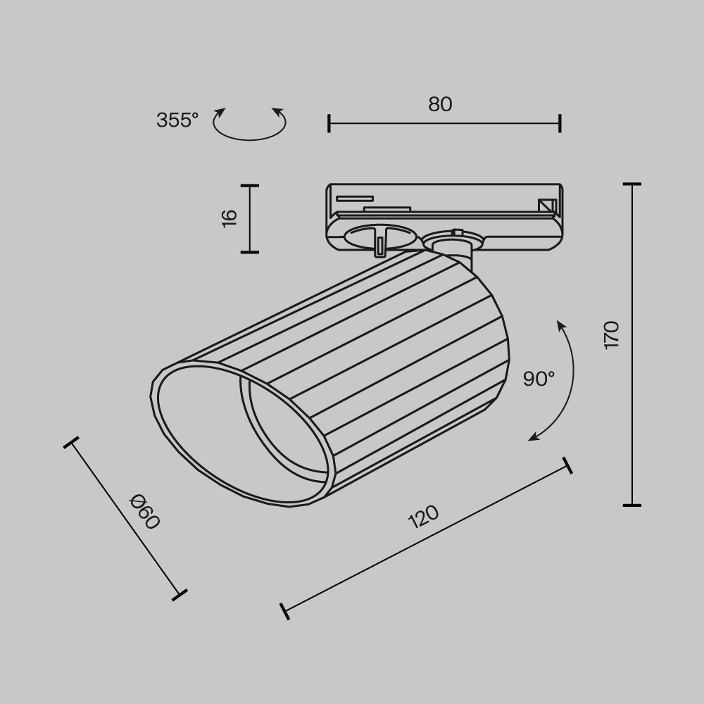 Дополнительная картинка Трековый светильник Technical TR087-1-GU10-B