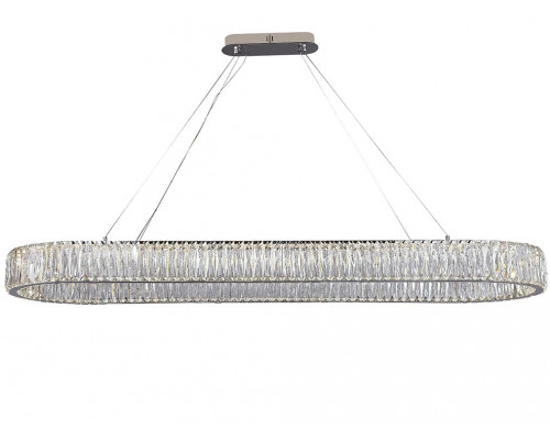 newport 8240 8240/140 oval  , подвесной светильник, chrome сlear crystal l140*w40*h10/250 cm  led stip 3100k 64w 7040lm, доставка по Казахстану 