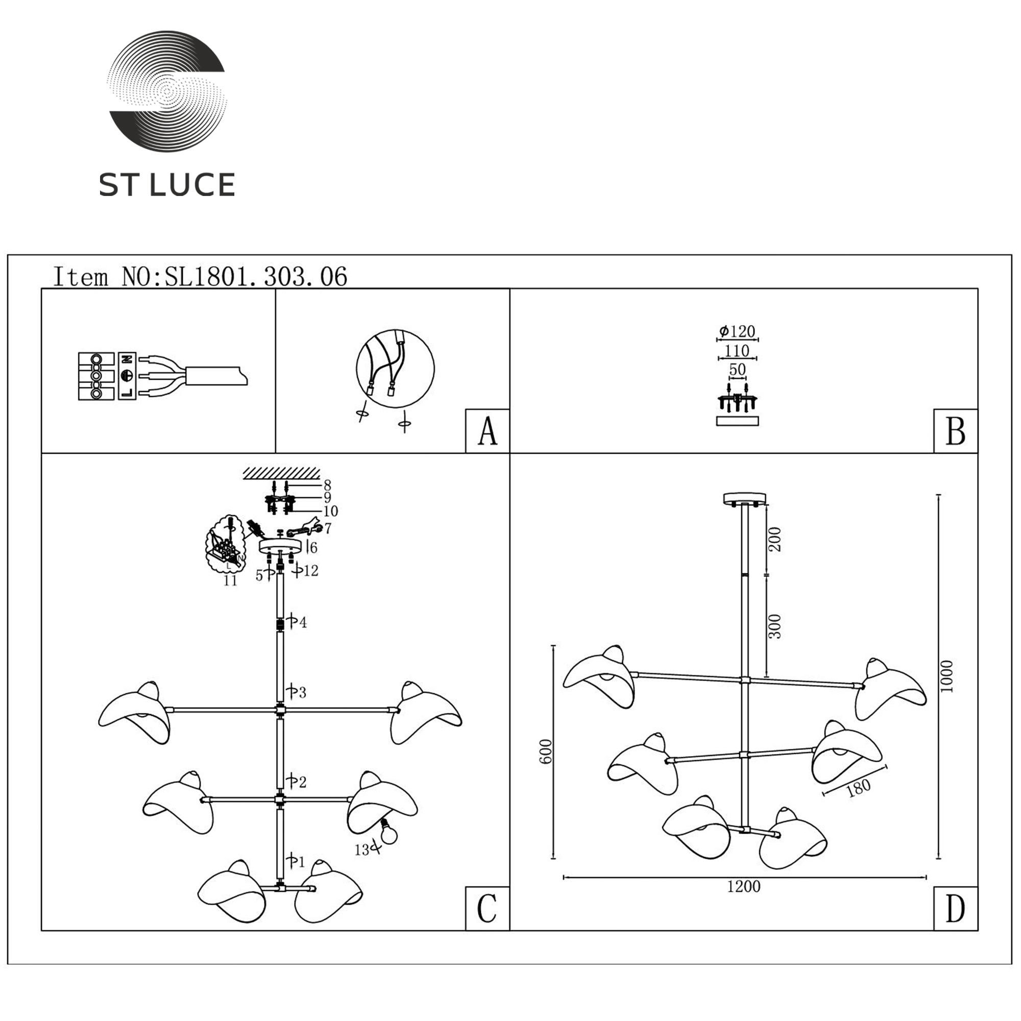 Картинка Подвесная люстра ST Luce Minne SL1801.303.06
