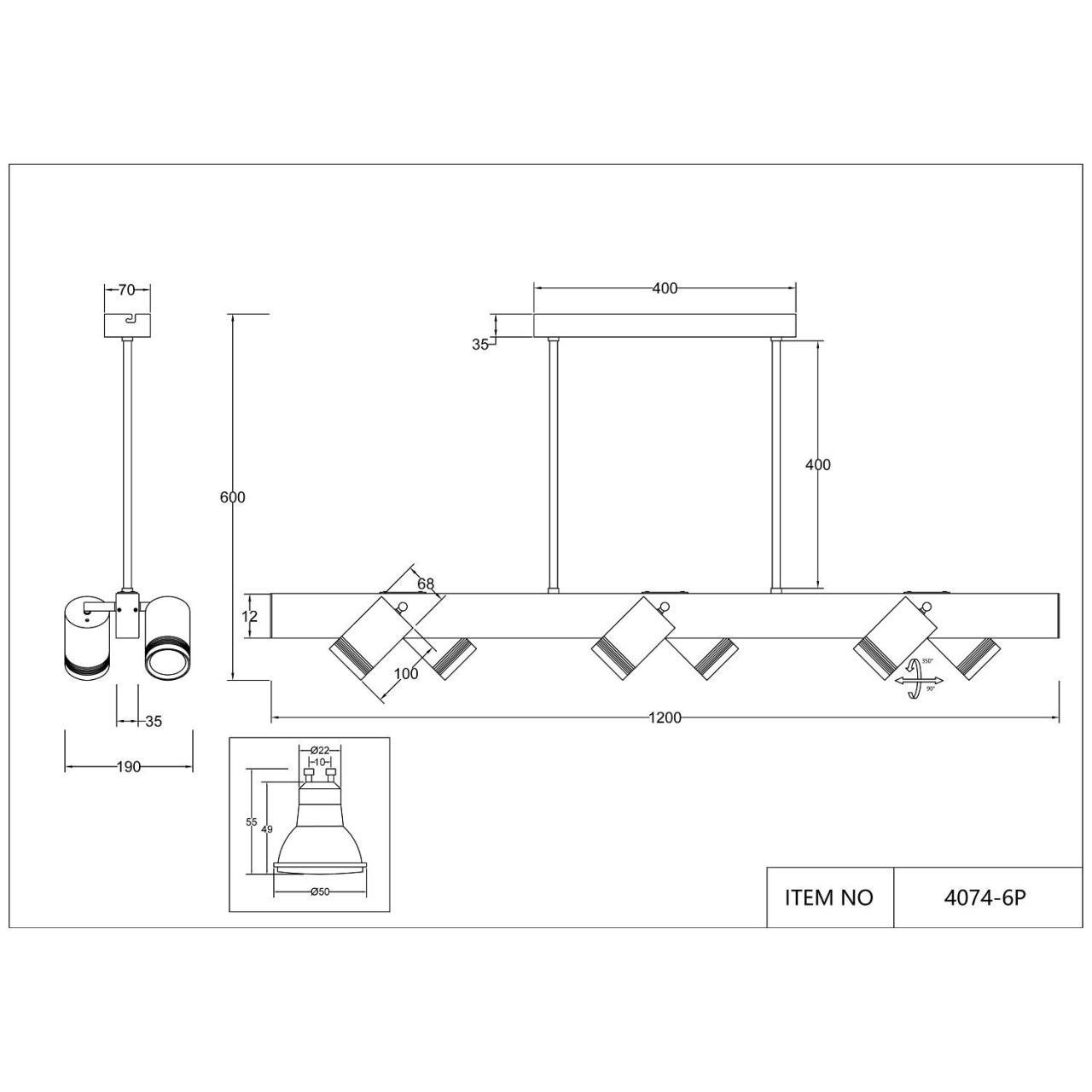 Картинка Подвесная люстра Six 4074-6P