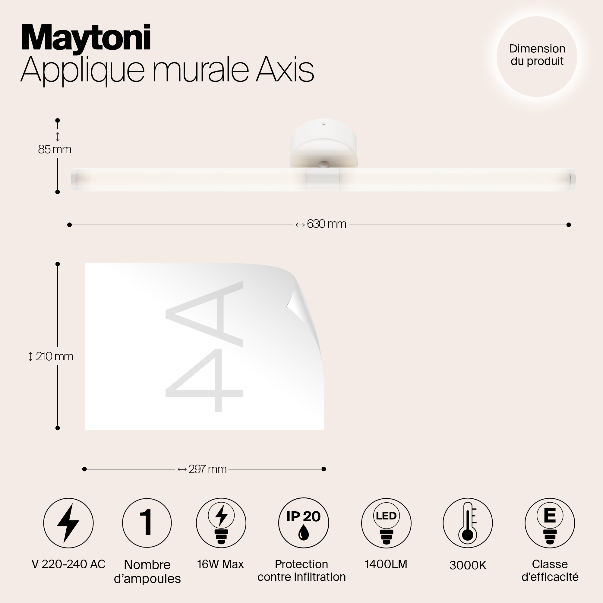 Дополнительная картинка Настенный светильник (бра) Maytoni MOD106WL-L16W3K