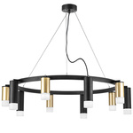 lr0204058751 подвесной светильник rullo 10х50w gu10 черный/золото (571020+214440-5+214487-5+202431-10), доставка по Казахстану 