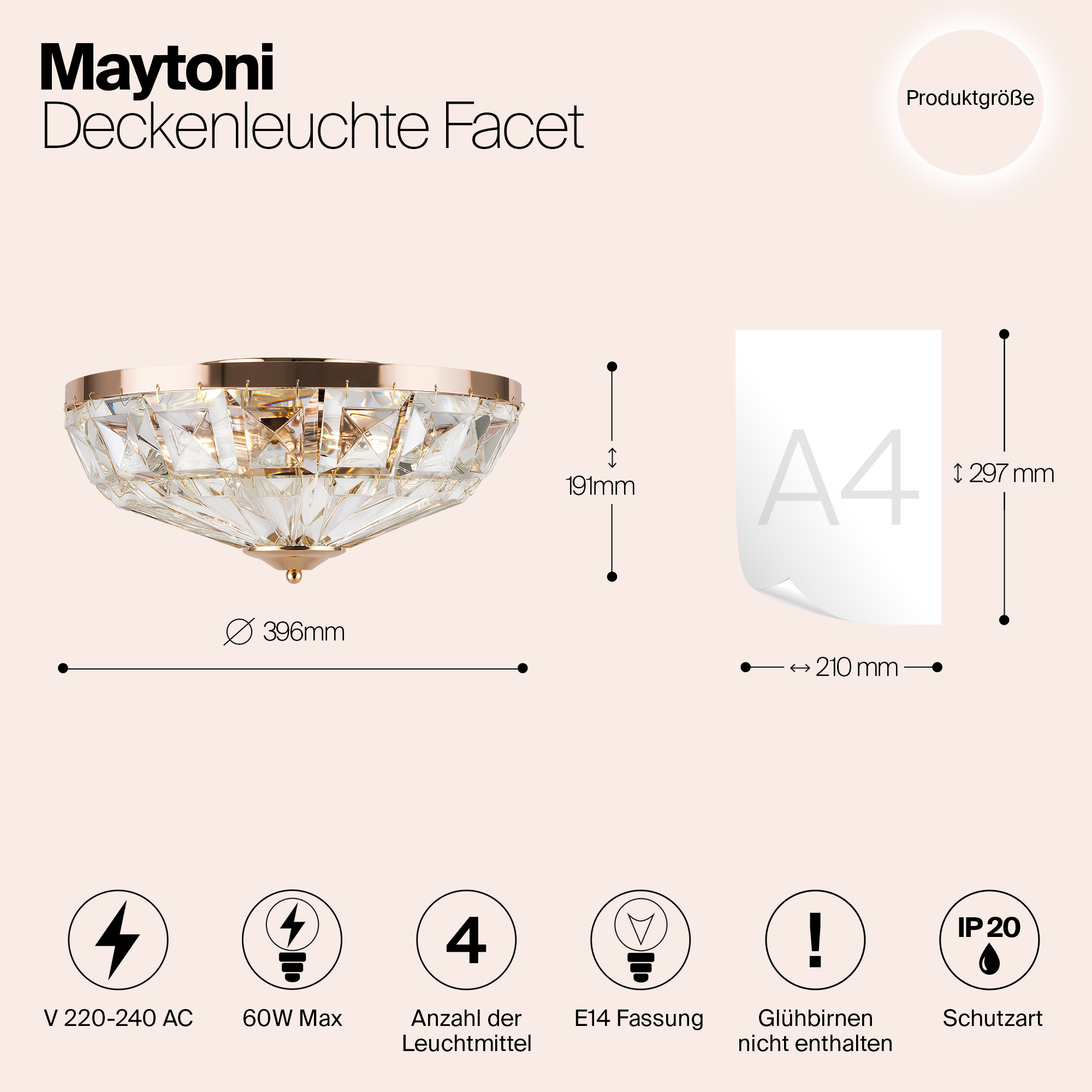 Дополнительная картинка Потолочный светильник Maytoni MOD094CL-04G