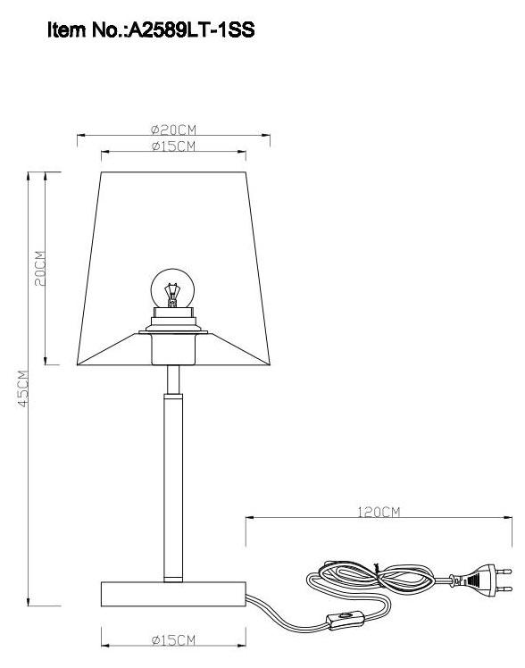 Дополнительная картинка Настольная лампа Arte Lamp Rodos A2589LT-1SS