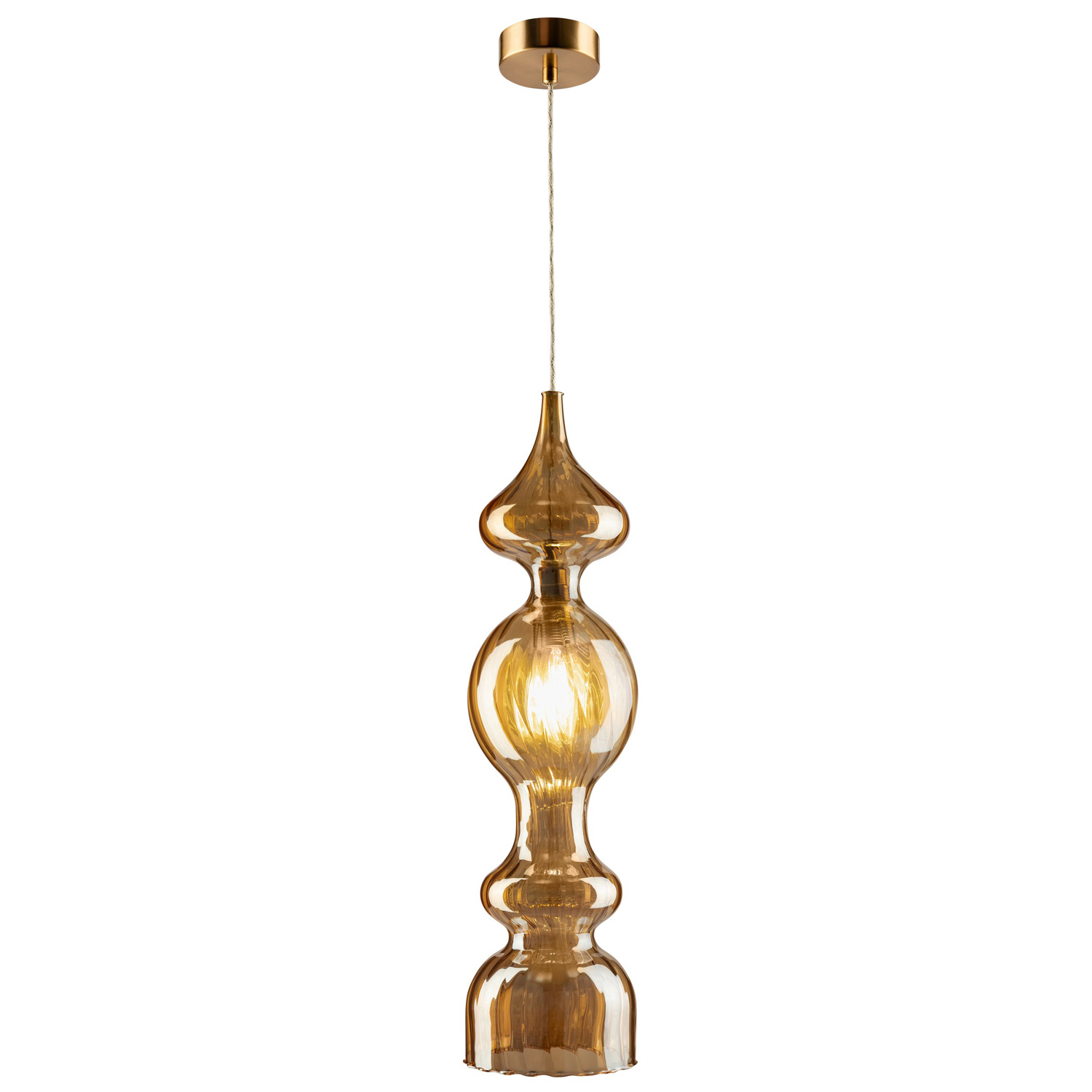 Картинка Светильник подвесной Crystal Lux IRIS SP1 A AMBER Crystal Lux 2070/201