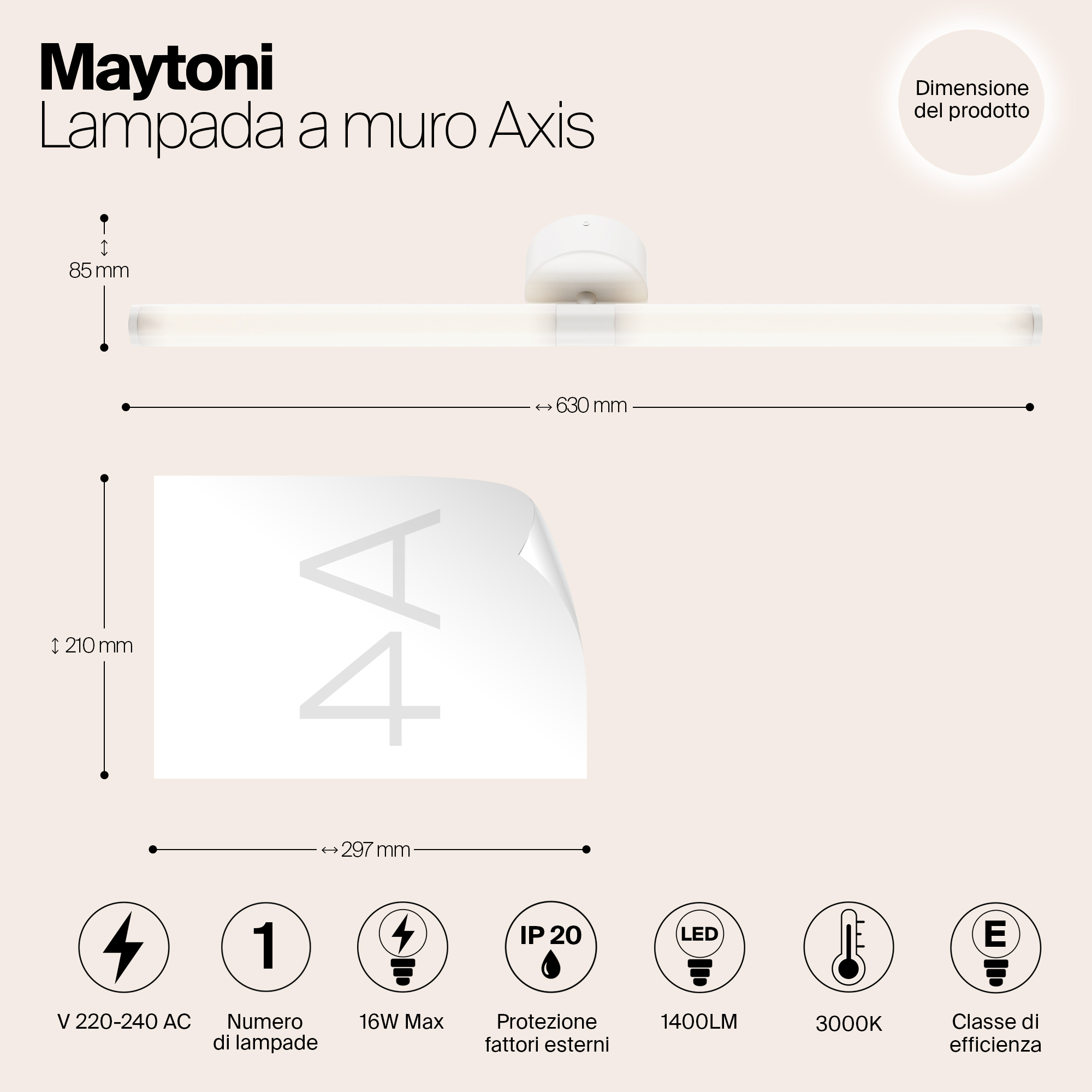 Дополнительная картинка Настенный светильник (бра) Maytoni MOD106WL-L16W3K