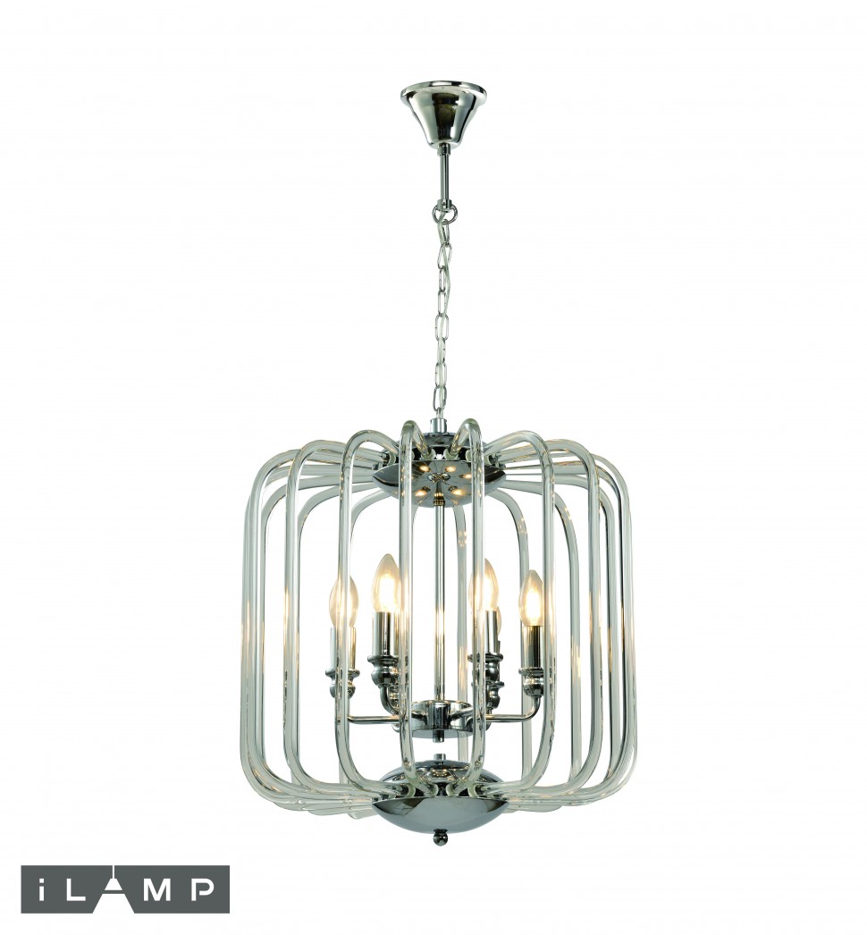 подвесная люстра ilamp mono p2481-6 chrome, доставка по Казахстану 