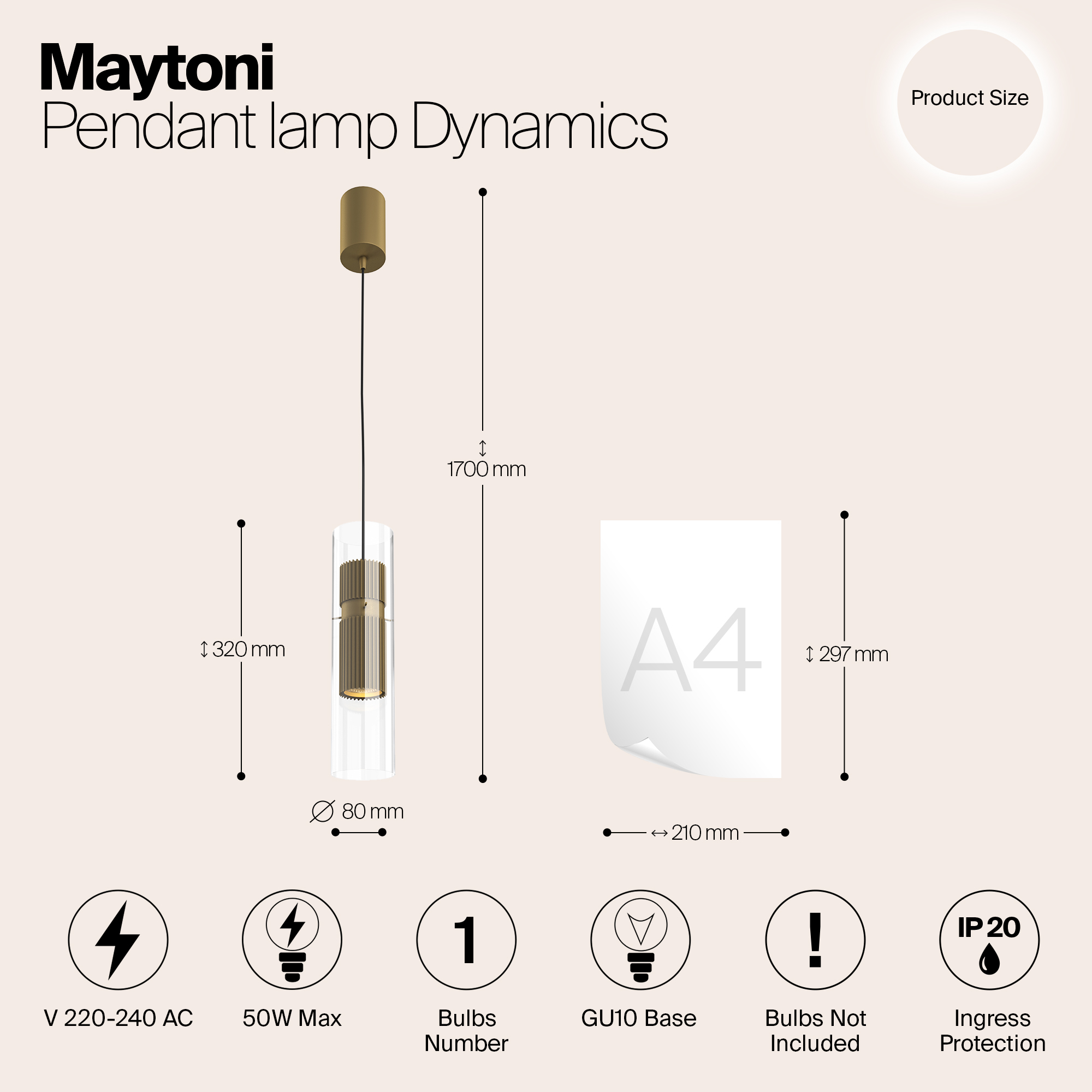 Дополнительная картинка Подвесной светильник Maytoni MOD326PL-01MG