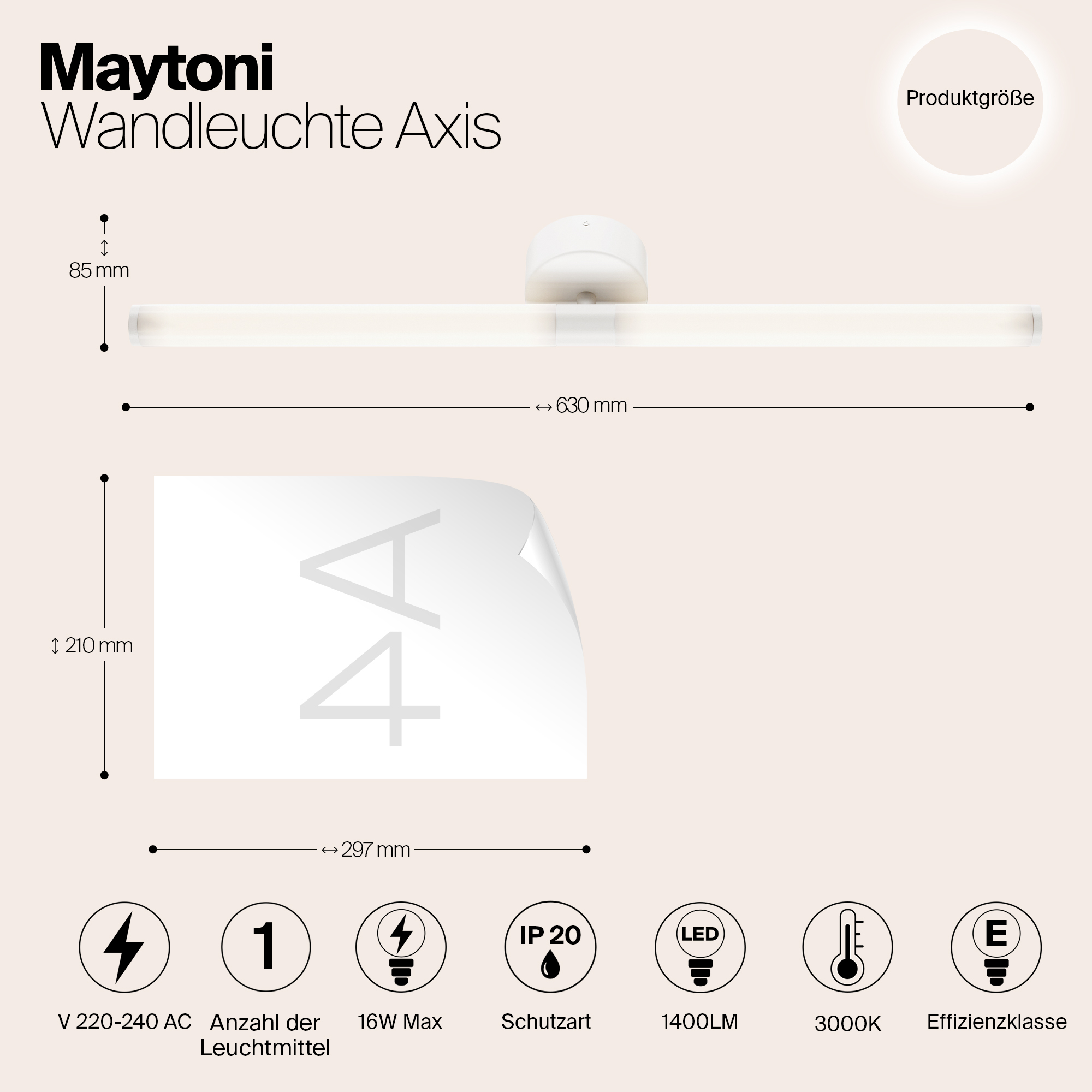 Дополнительная картинка Настенный светильник (бра) Maytoni MOD106WL-L16W3K