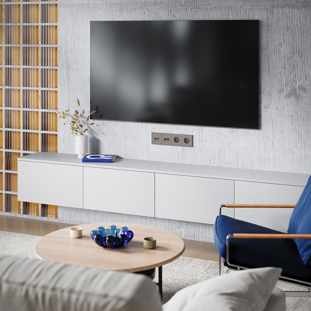 Накладка для розетки TV+RJ45 кат. 6, S70 (капучино) — фото 4