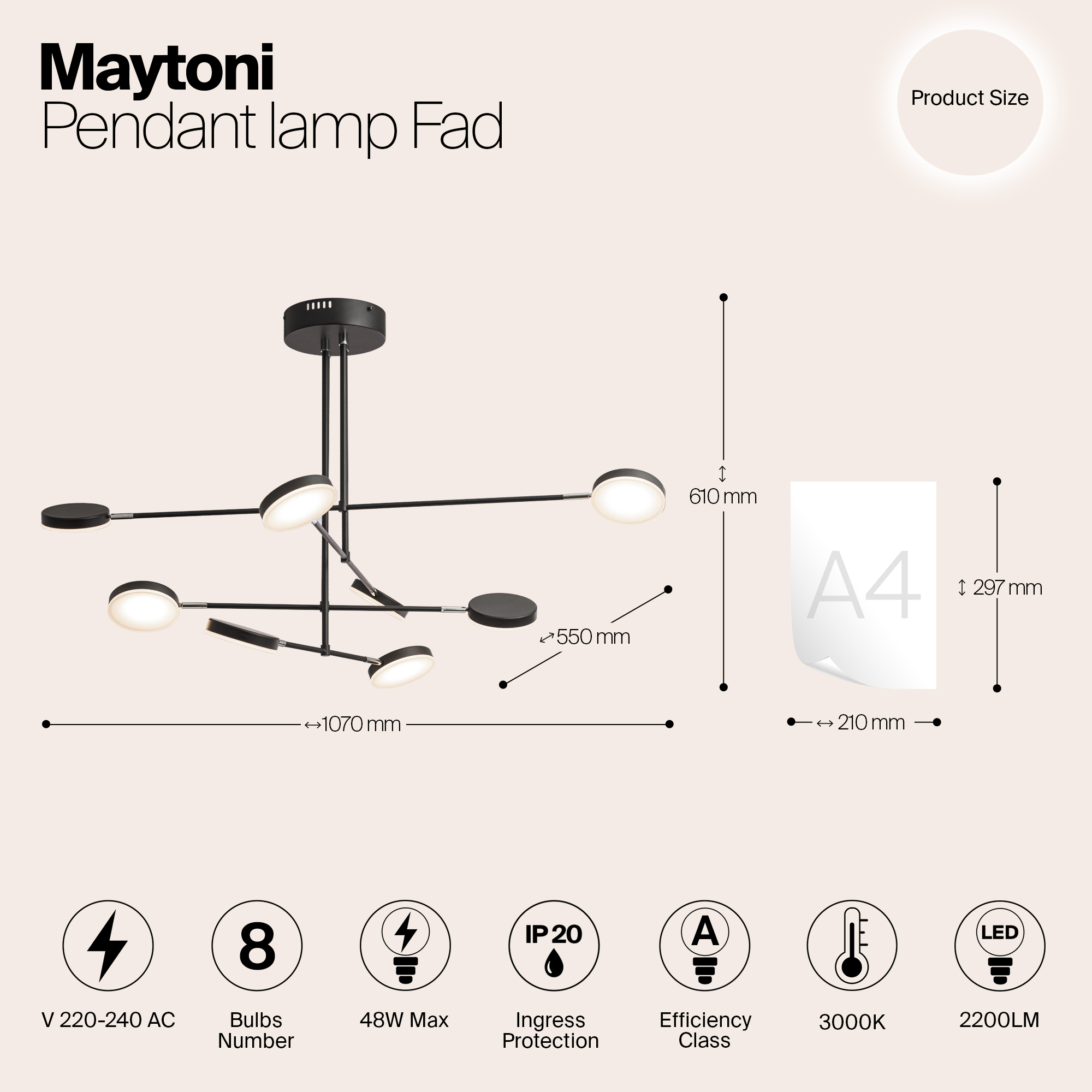 Дополнительная картинка Люстра Maytoni Fad MOD070PL-L48B3K