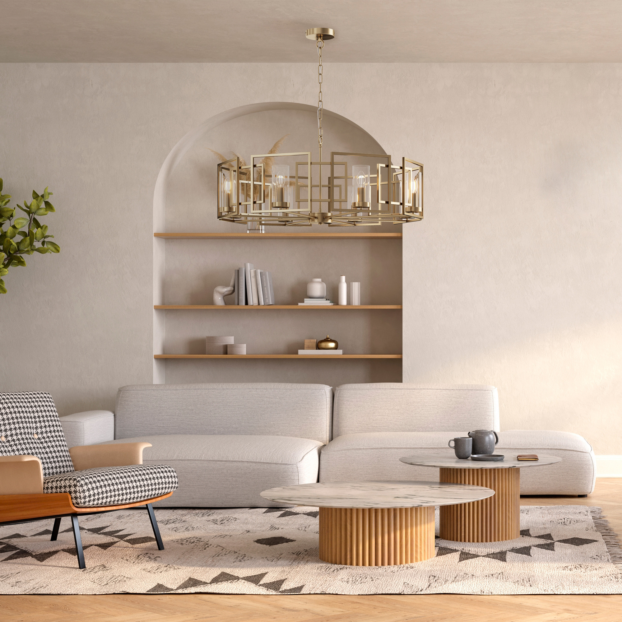 Дополнительная картинка Подвесная люстра Maytoni Bowi H009PL-08G