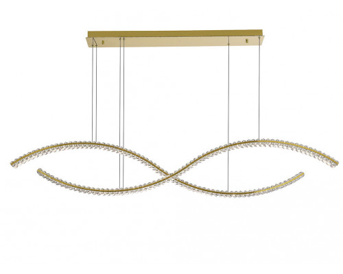 newport 8240 8242/160 gold , подвесной светильник, gold сlear crystal l160*16*h20.5/250 cm led strip 80w 3100k  8800 lm, доставка по Казахстану 
