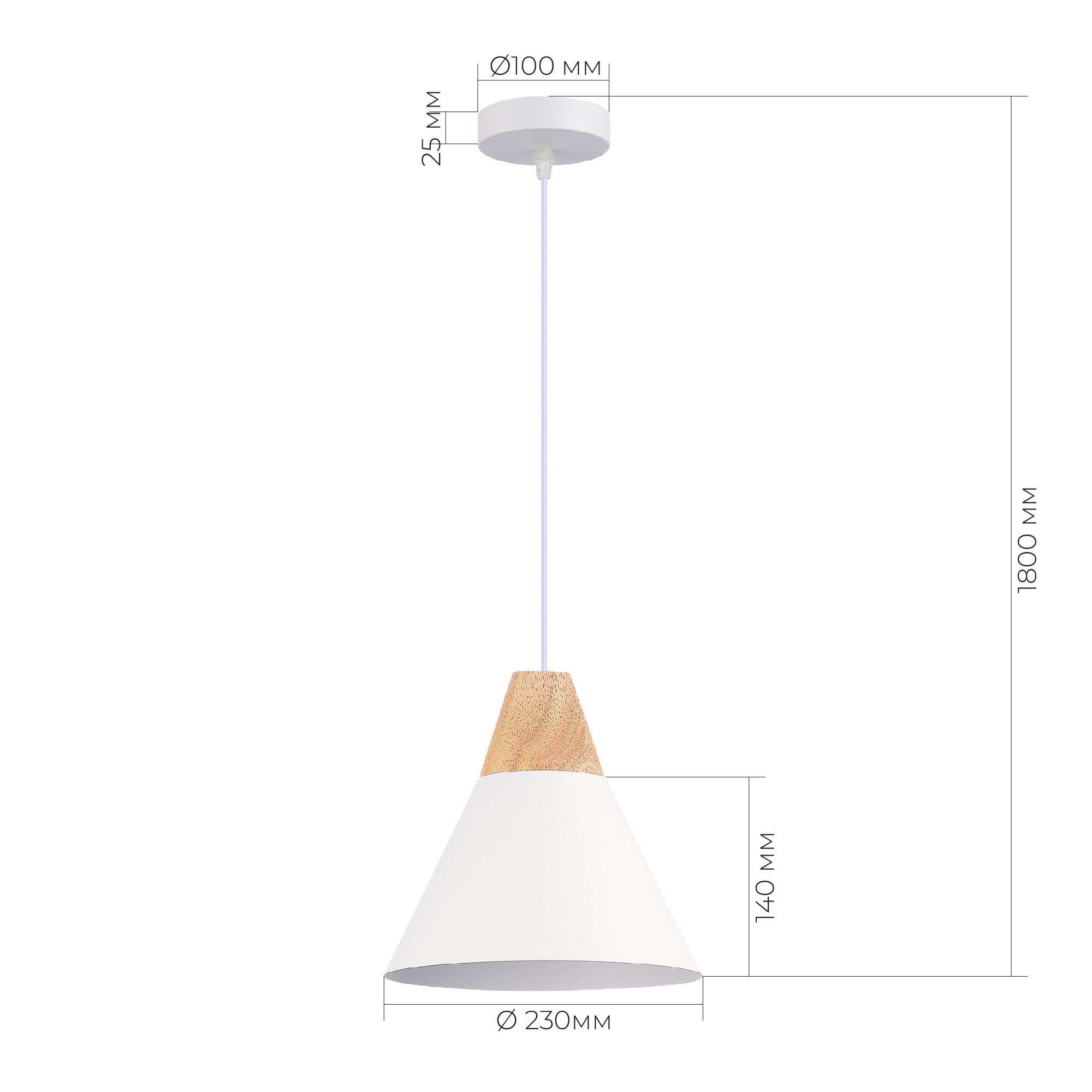 Картинка Подвес Белый/Белый, Светлое дерево E14 1*40W