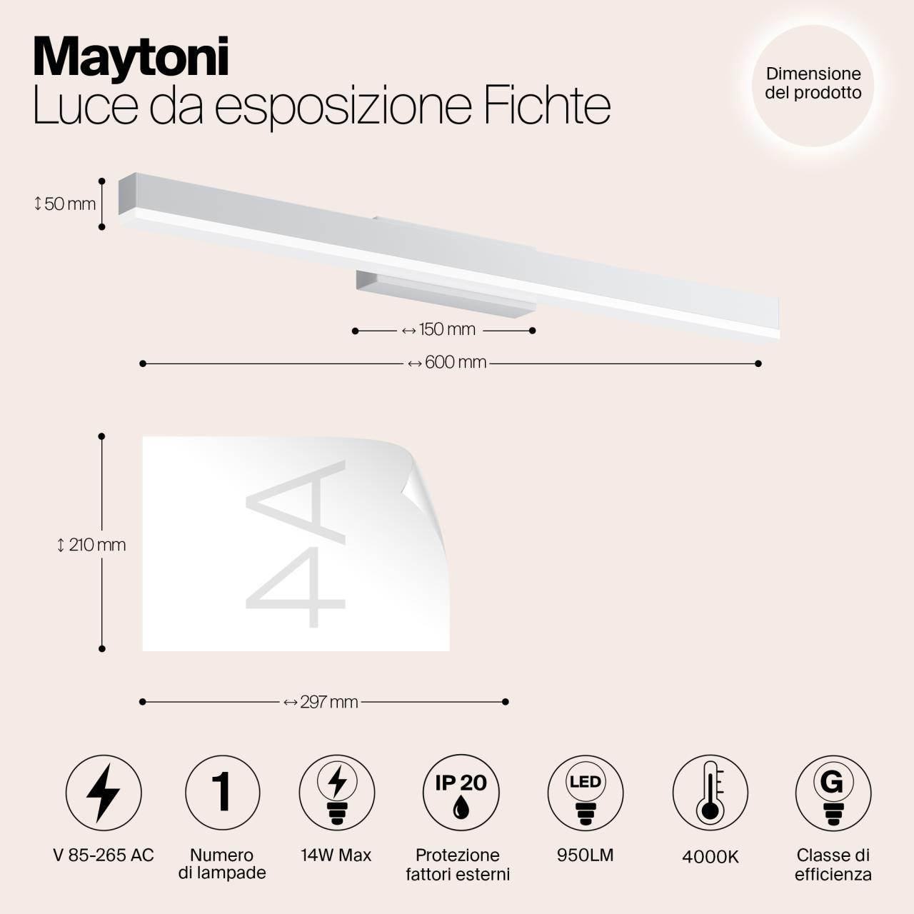 Дополнительная картинка Подсветка Maytoni MIR012WL-L14W4K