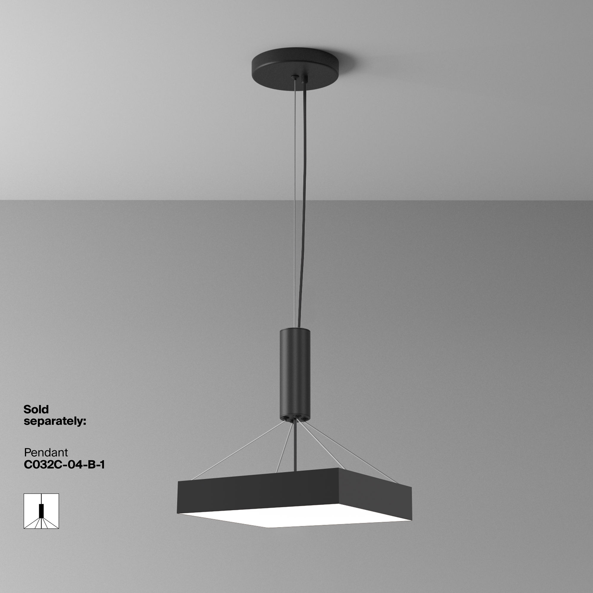 Дополнительная картинка Потолочный светильник Technical C032CL-45W4K-SQ-B