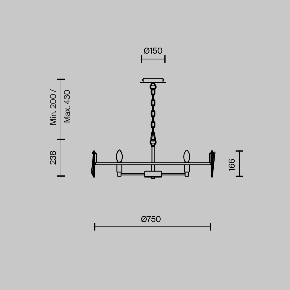 Дополнительная картинка Подвесная люстра Maytoni Puntes MOD043PL-08CH
