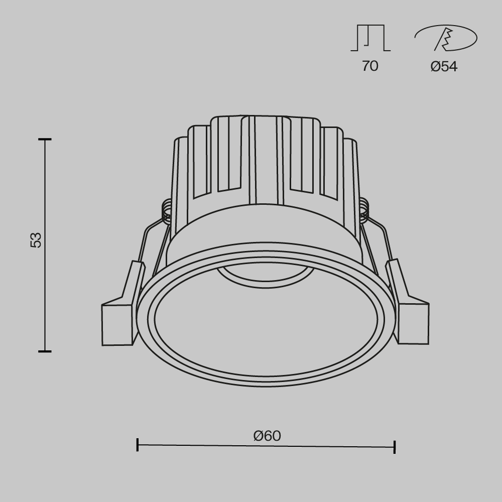 Дополнительная картинка Встраиваемый светильник Technical DL058-7W4K-B