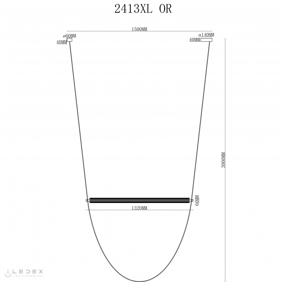 Картинка Светильник подвесной iLedex Rocks iLedex 2413XL OR