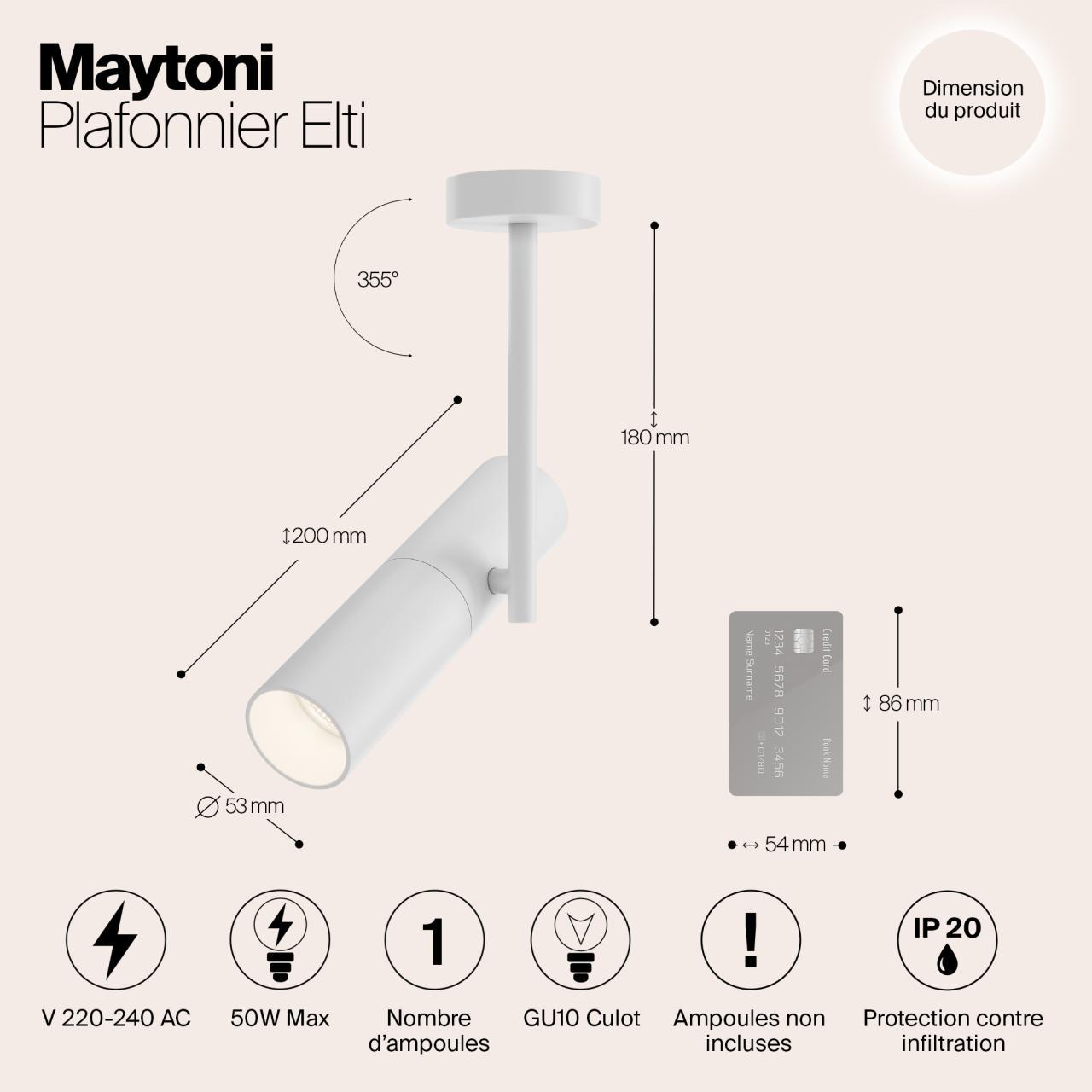 Дополнительная картинка Спот Maytoni Elti C020CL-01W