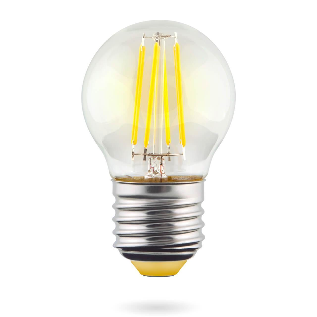 Картинка Лампа светодиодная филаментная Voltega E27 6W 4000К прозрачная VG10-G1E27cold6W-F 7024