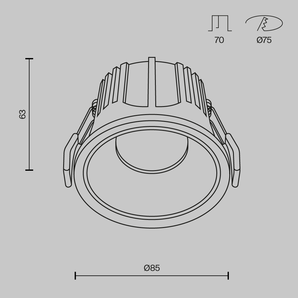 Картинка Встраиваемый светильник Technical DL043-01-15W3K-RD-W