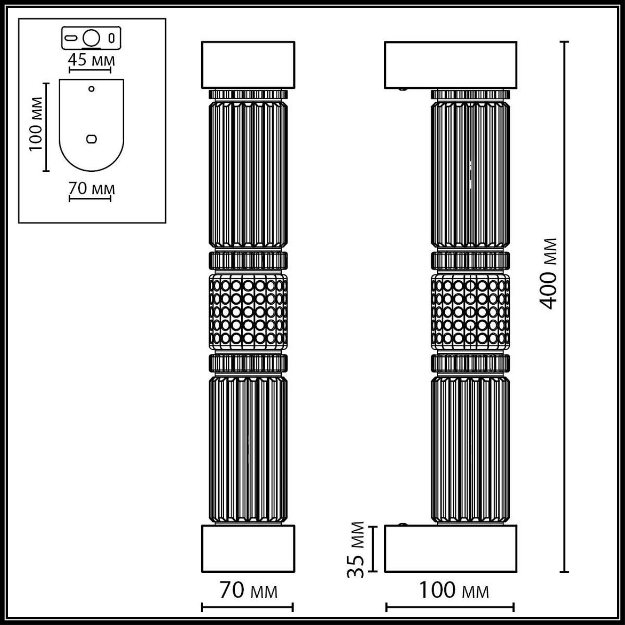 Картинка 5455/12WL Odeon Light  Настенный светильник COLLIER