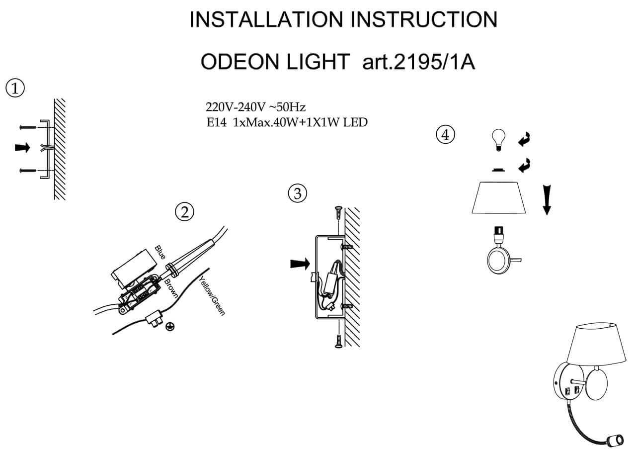 Картинка Бра Odeon Light Hotel 2195/1A