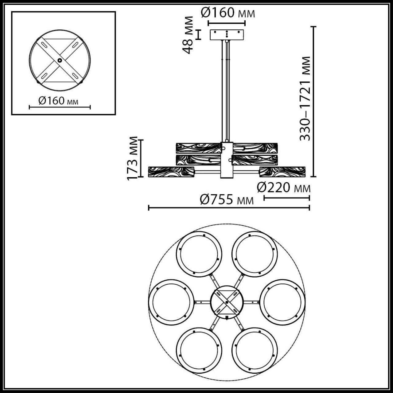 Картинка 5450/99LB Odeon Light  Люстра RIVIERA