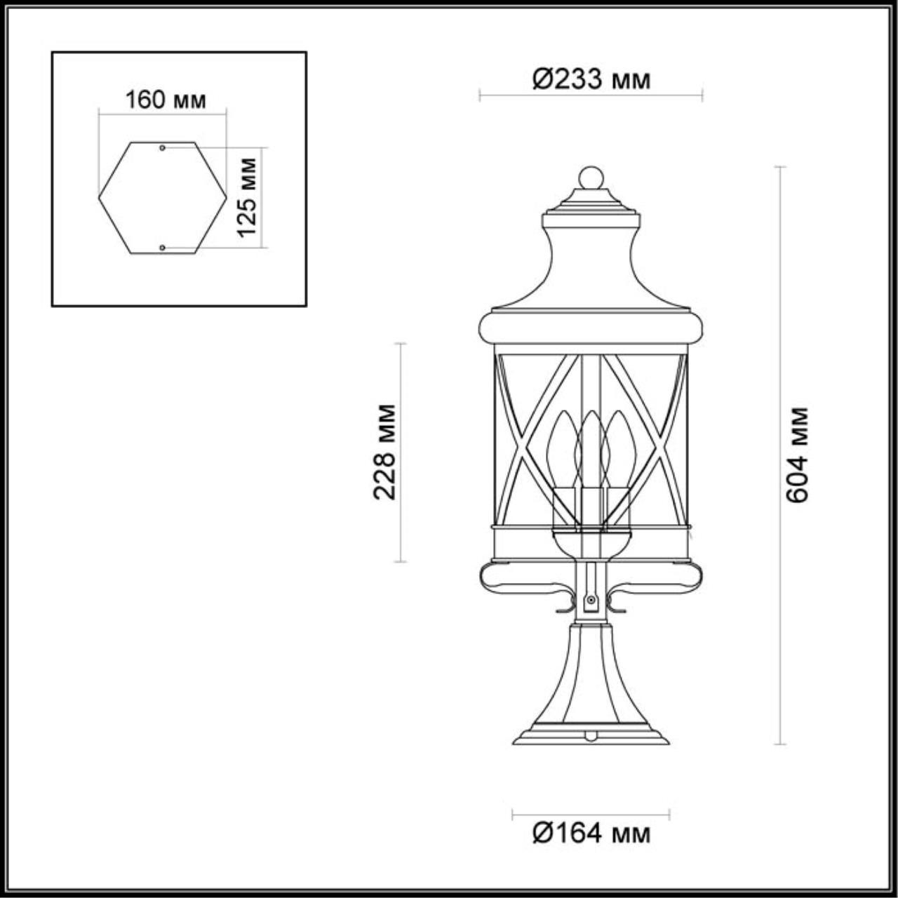 Картинка Уличный светильник Odeon Light Nature Sation 4045/3B