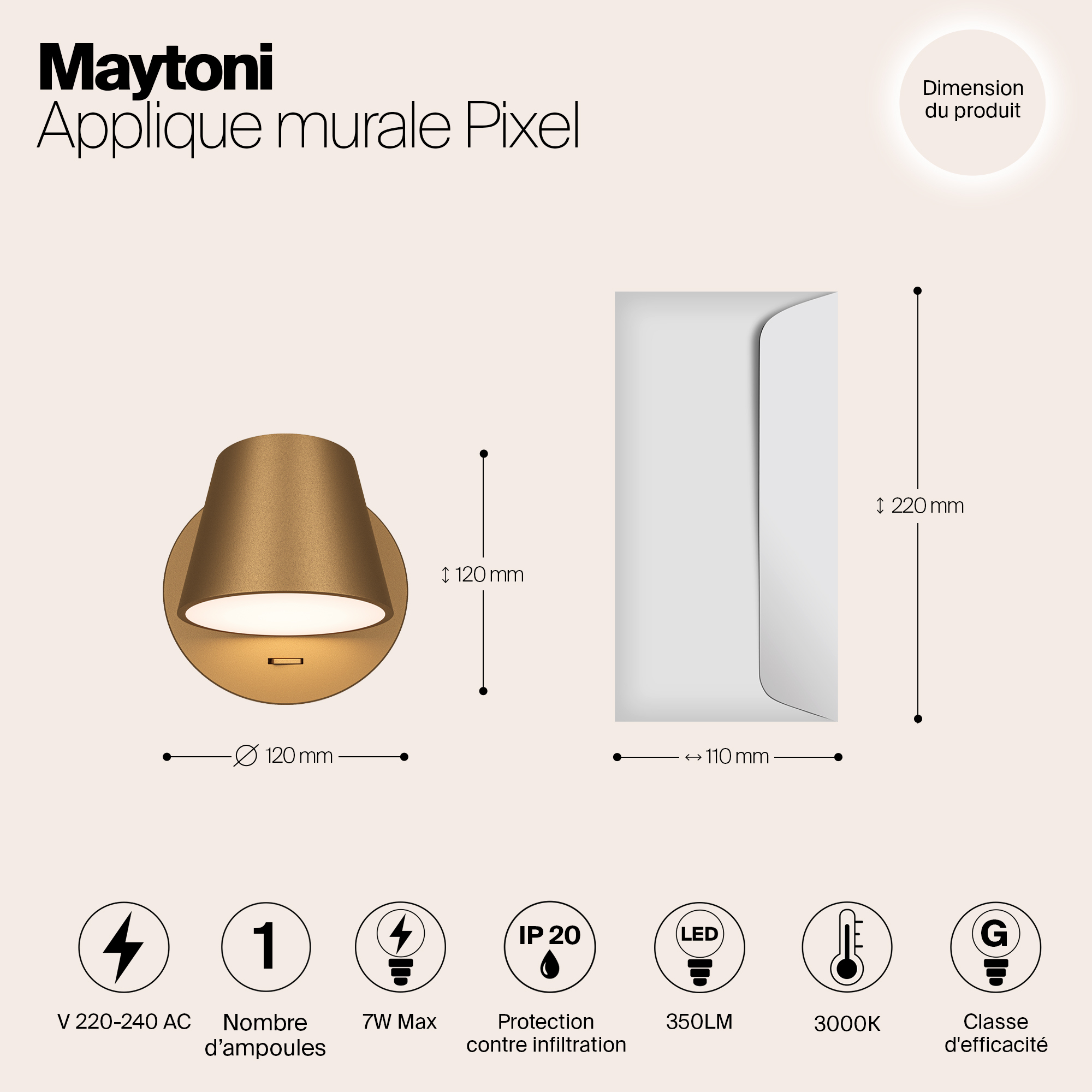 Дополнительная картинка Настенный светильник (бра) Maytoni MOD421WL-L6BS3K