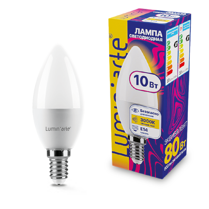 Картинка Светодиодная лампа Wolta LSTD-C37-10W3KE14