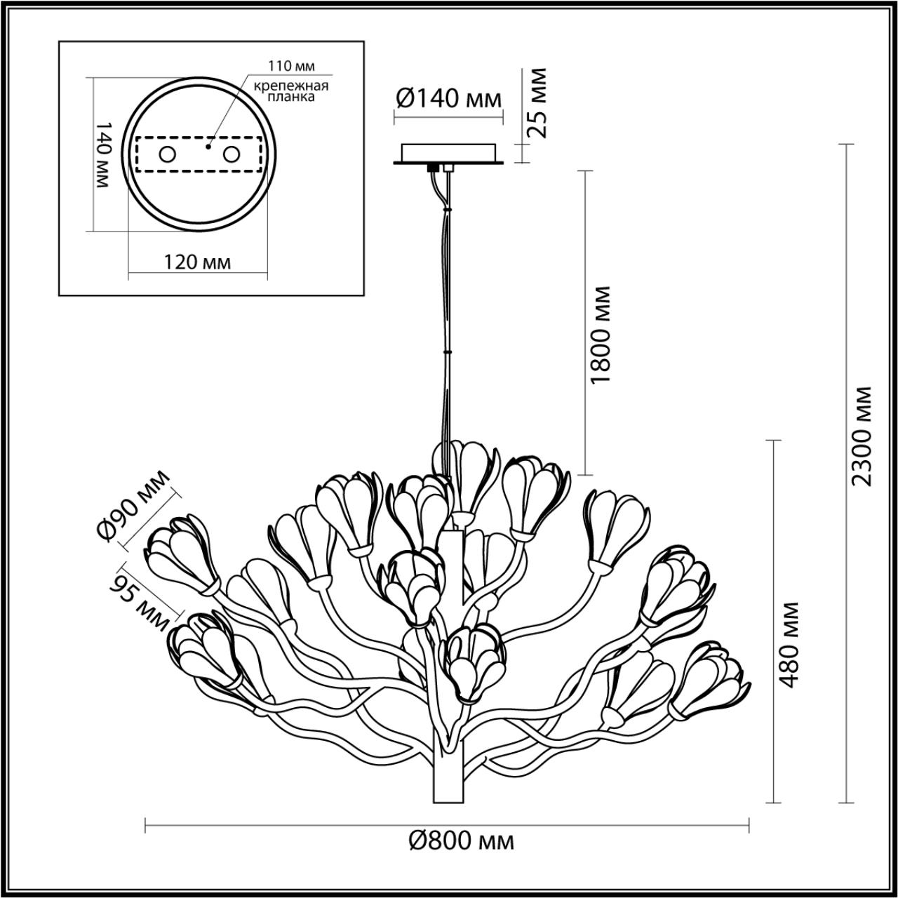 Картинка 5090/18 Odeon Light Люстра GARDI