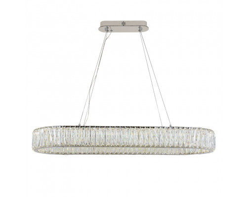 newport 8240 8240/90 oval , подвесной светильник, chrome сlear crystal l90*w30*h10/250 cm  led strip 3100k 42w 4620lm, доставка по Казахстану 