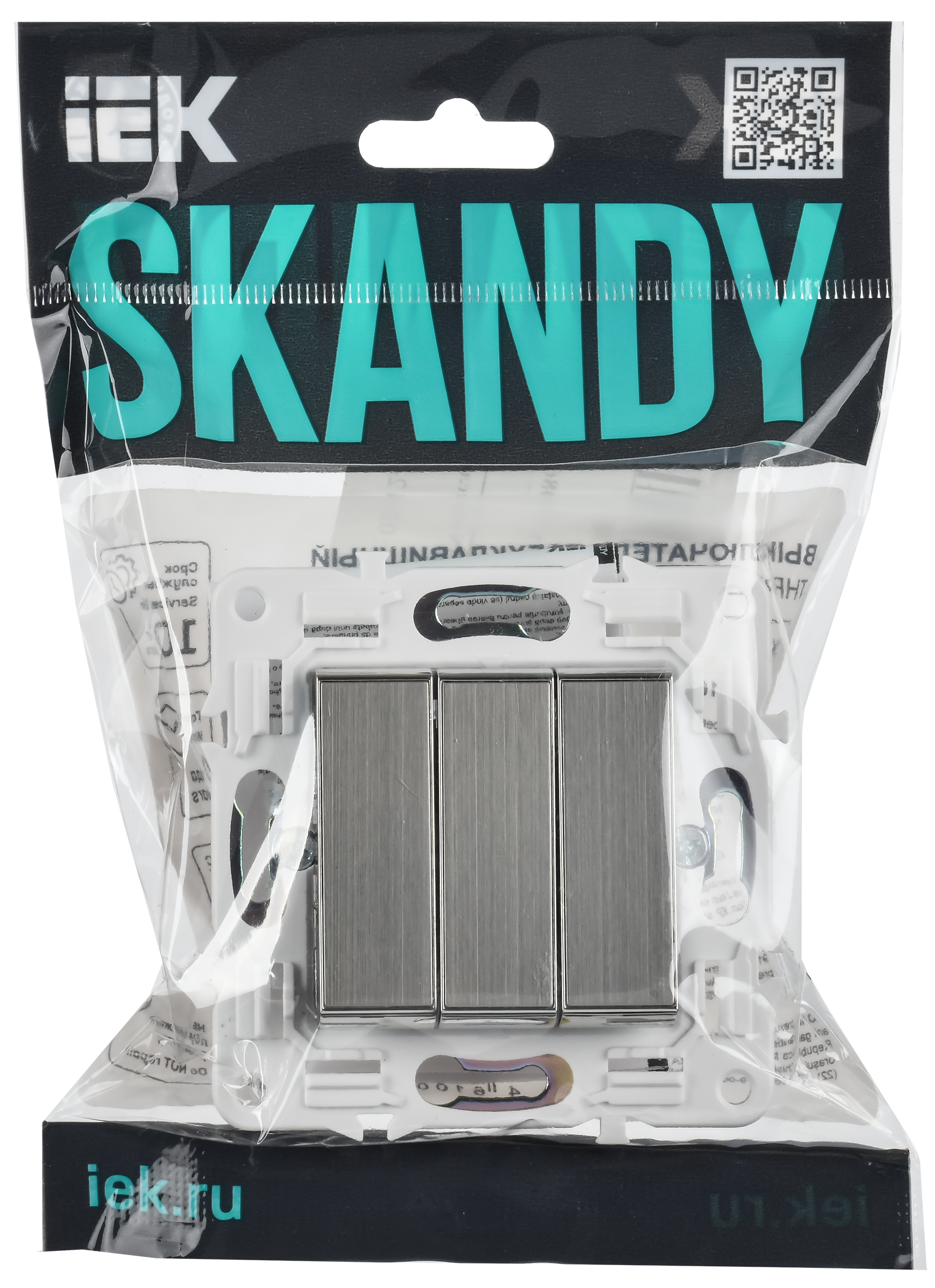 SKANDY Выключ. 3-кл. 10А SK-V11N никель IEK — фото 4