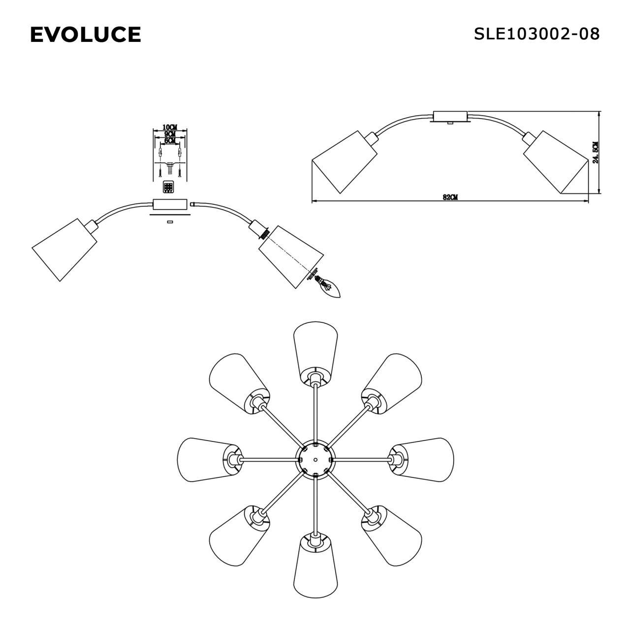 Дополнительная картинка Потолочная люстра Evoluce Maleonte SLE103002-08