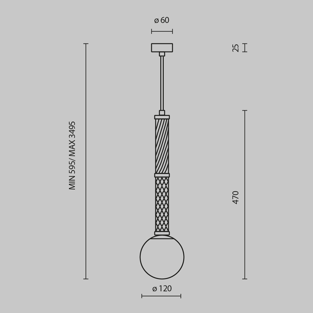 Дополнительная картинка Подвесной светильник Maytoni MOD287PL-01BS1