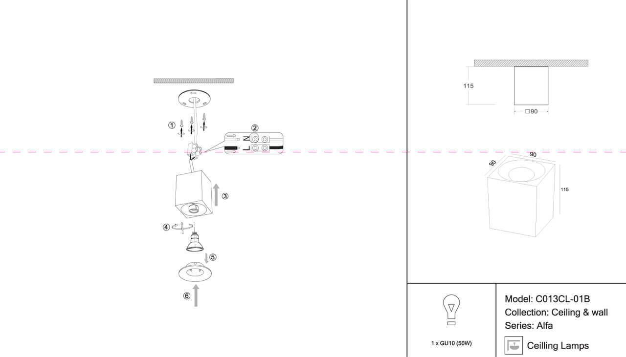 Дополнительная картинка Потолочный светильник Maytoni Alfa C013CL-01B