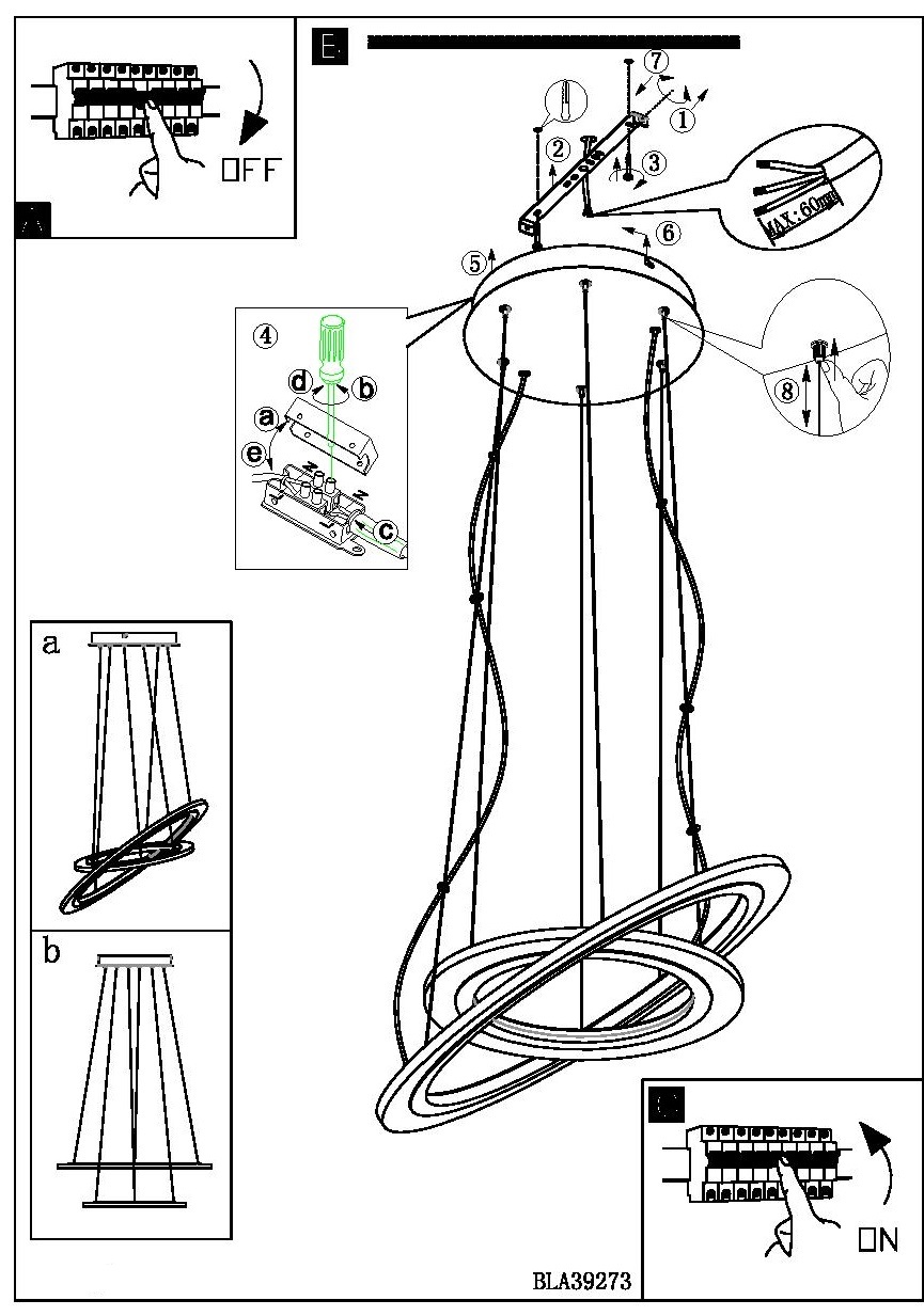 Картинка Подвесной светодиодный светильник Eglo Penaforte 39273