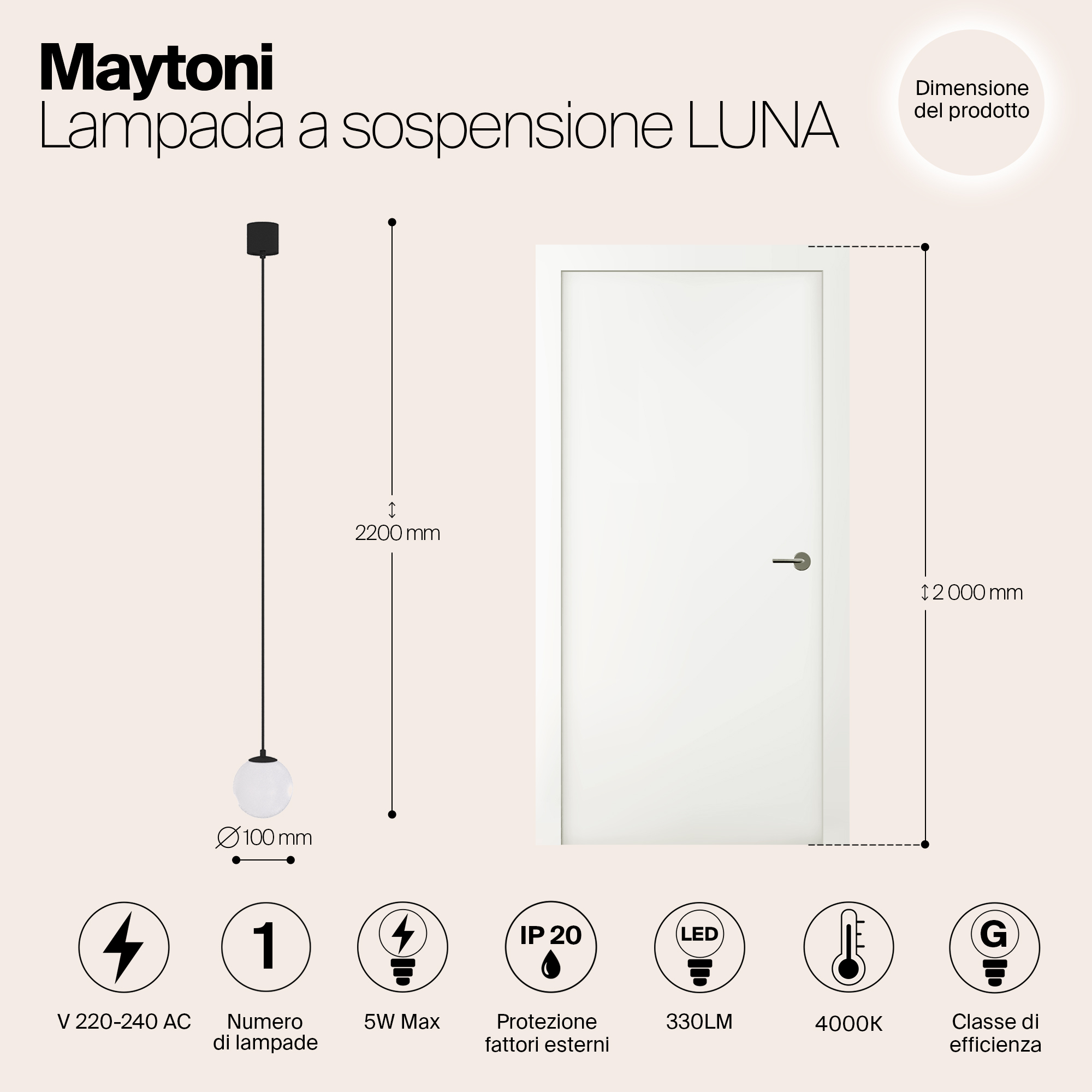 Дополнительная картинка Подвесной светильник Technical P039PL-5W4K-10-B