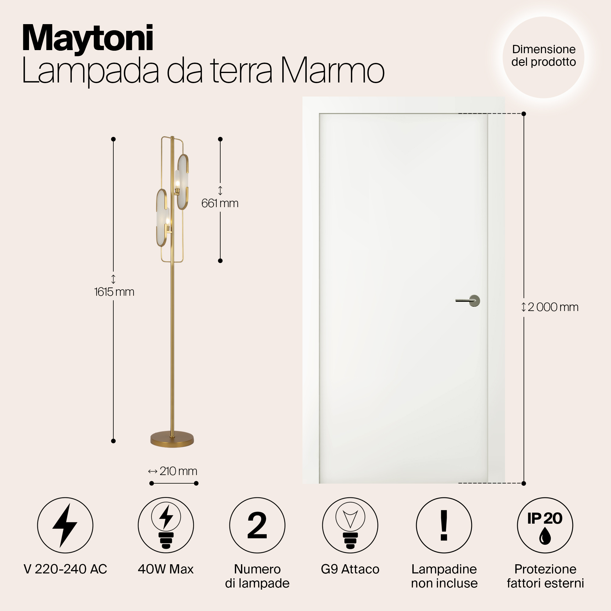 Дополнительная картинка Напольный светильник (торшер) Maytoni MOD099FL-02G