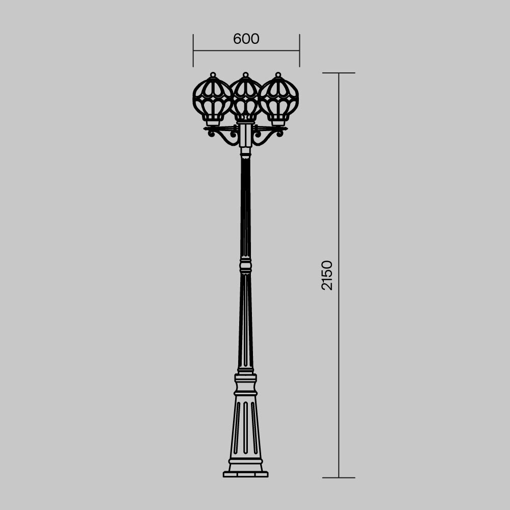 Дополнительная картинка Садово-парковый светильник Maytoni Via O023FL-03G