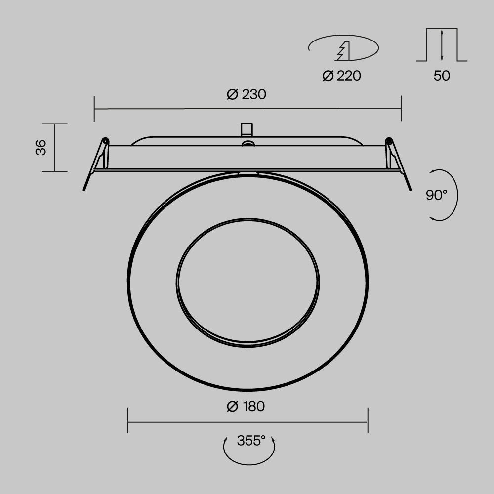 Дополнительная картинка Встраиваемый светильник Technical DL102-12W2.7K-W